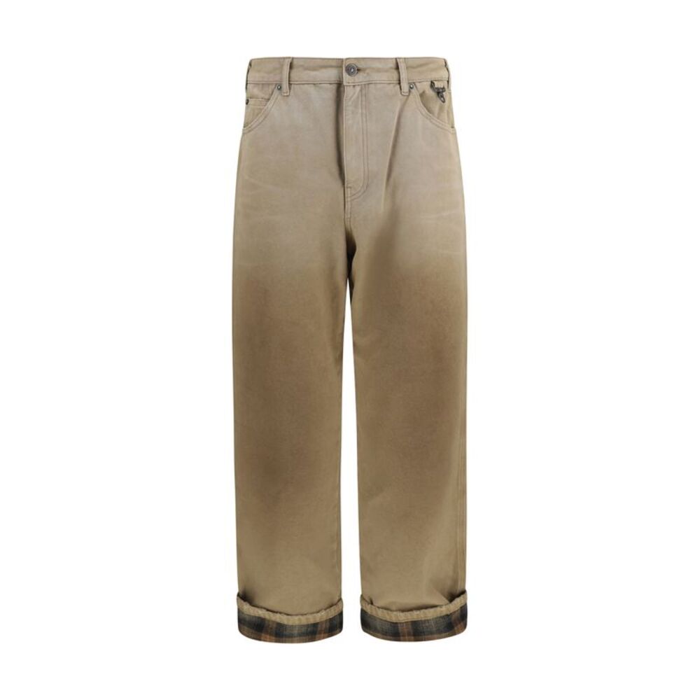 Golden Goose Men Cotton Pants With Check Detail